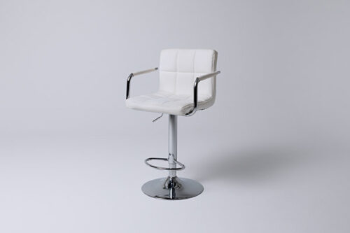 Taburete blanco cuero